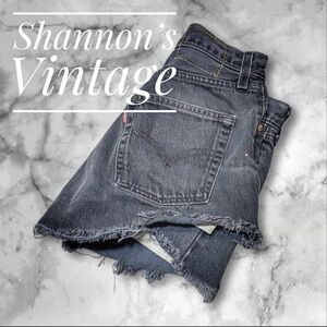 Levi's 501 Made In USA 90s Women’s  Sz 29 Black Denim Button Fly Shorts A40